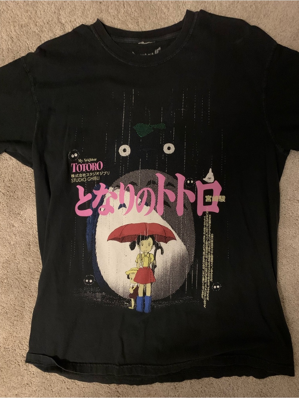 Studio Ghibli My Neighbor Totoro Black Kids Graphic Tee